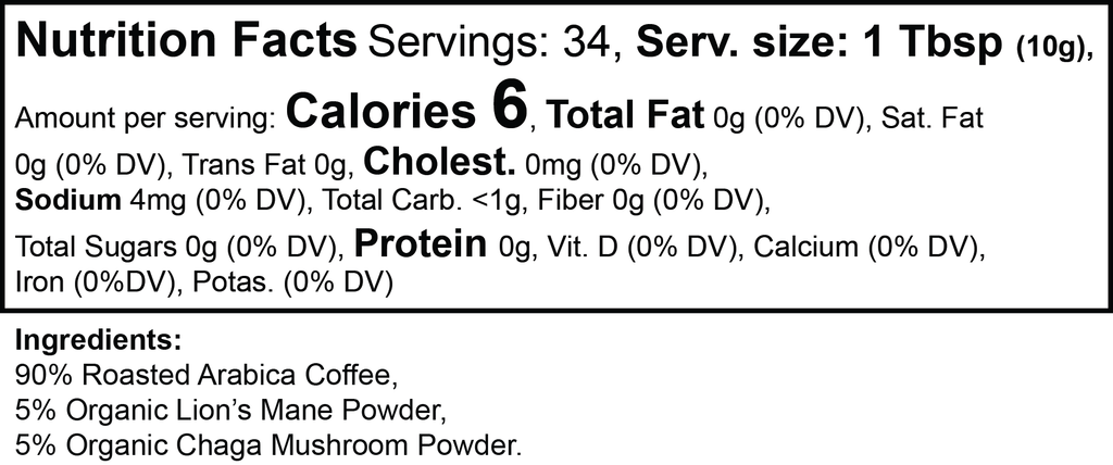 LION’S MANE & CHAGA GROUND COFFEE (Medium Roast)