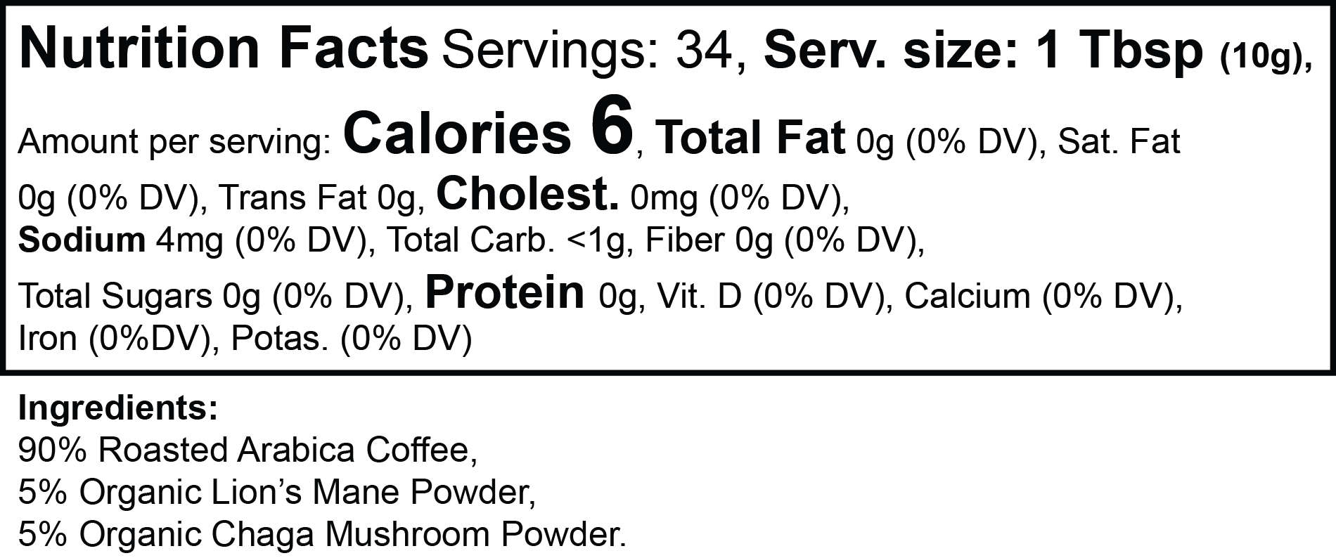 LION’S MANE & CHAGA GROUND COFFEE (Medium Roast)